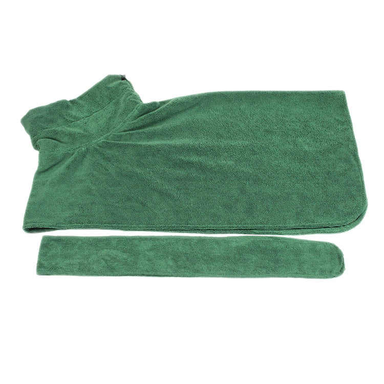 Coral Fleece Absorbent Bathrobe for Small Dogs