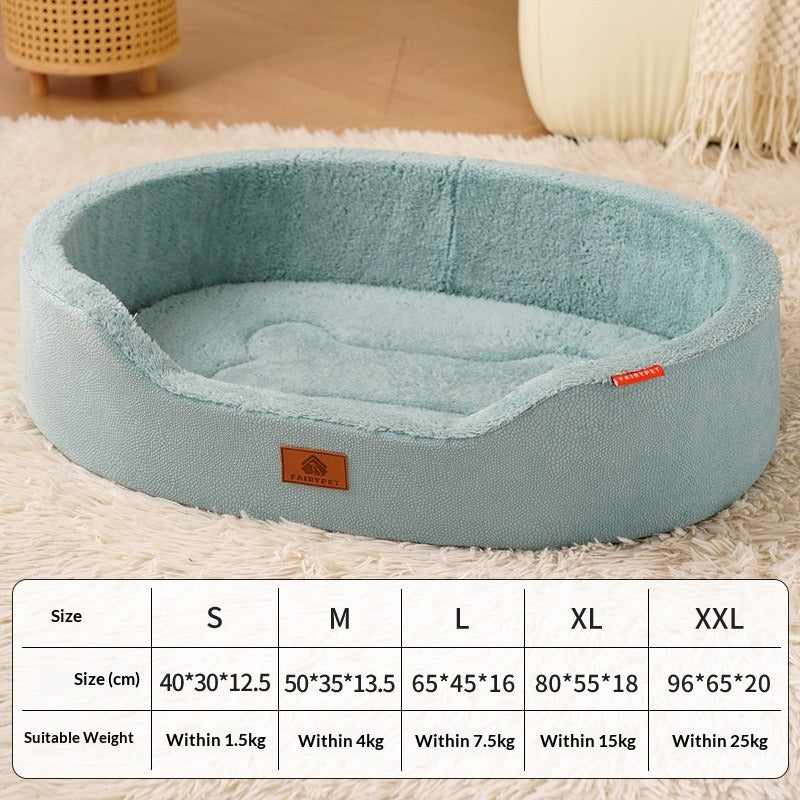Universal Medium Dog Bed with Removable Leather Liner