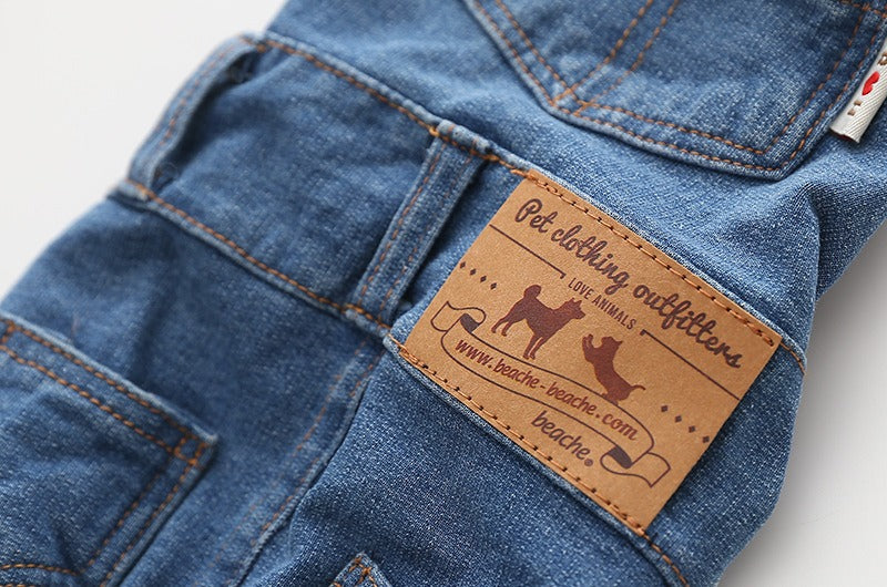 Stretch Denim Pet Suspenders