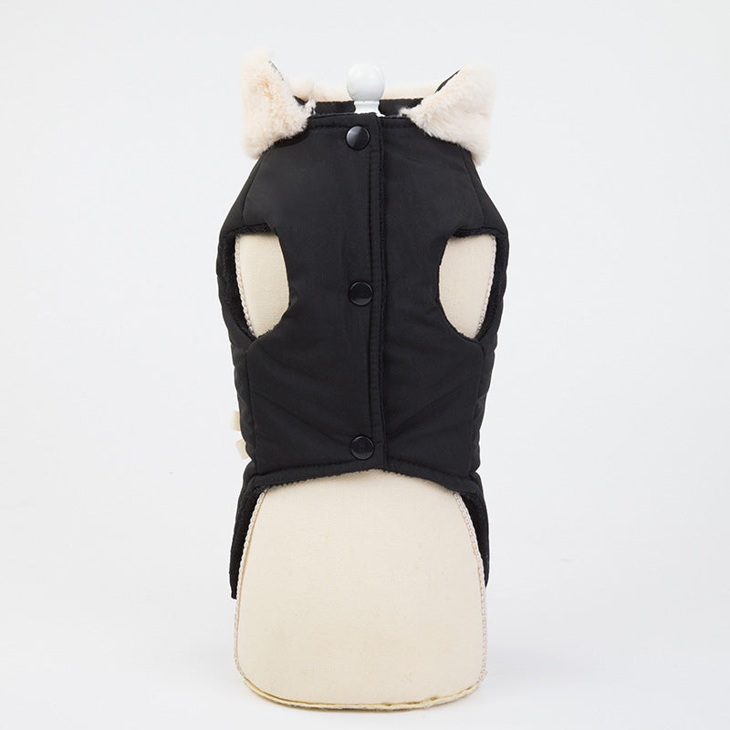 Princess Dog Coat with Bow and Fur Collar for Pets