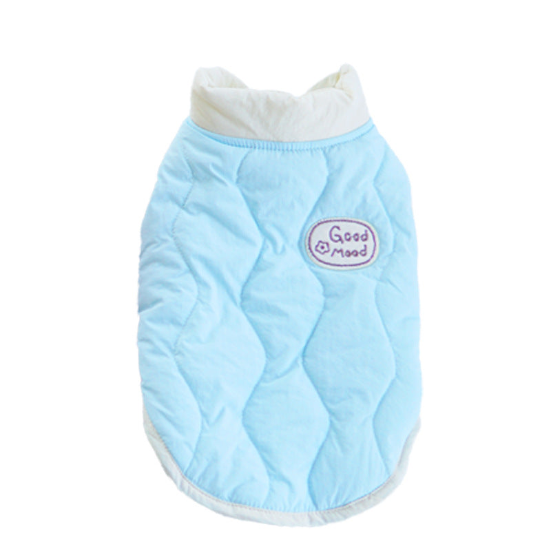 Quilted Cotton Vest for Pets with Warm Water Waves