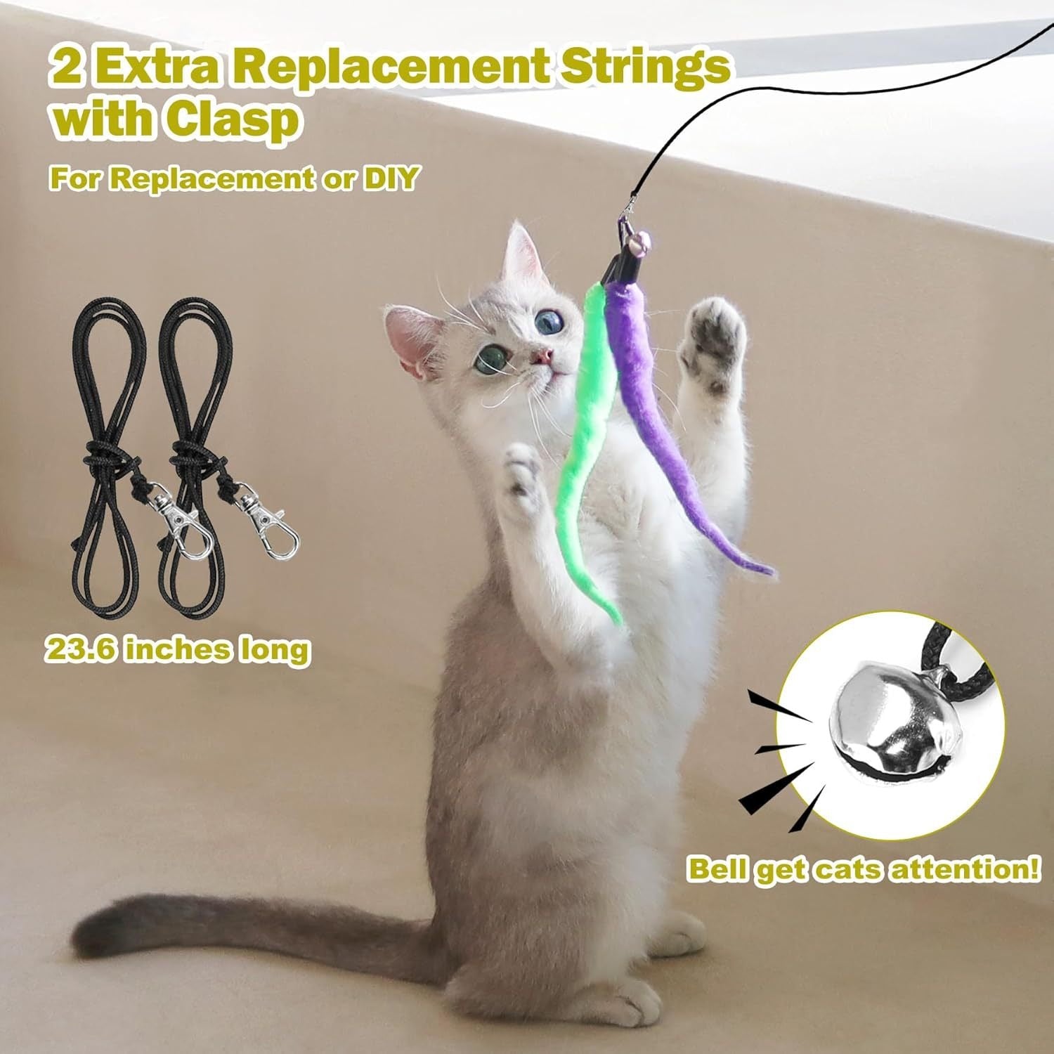 11-Piece Cat Toy Set with Colorful Feathers