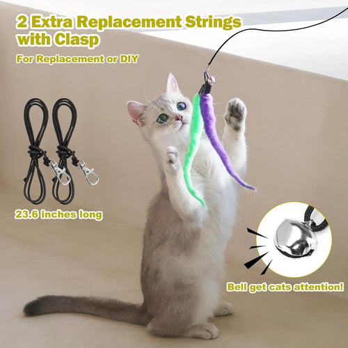 11-Piece Cat Toy Set with Colorful Feathers