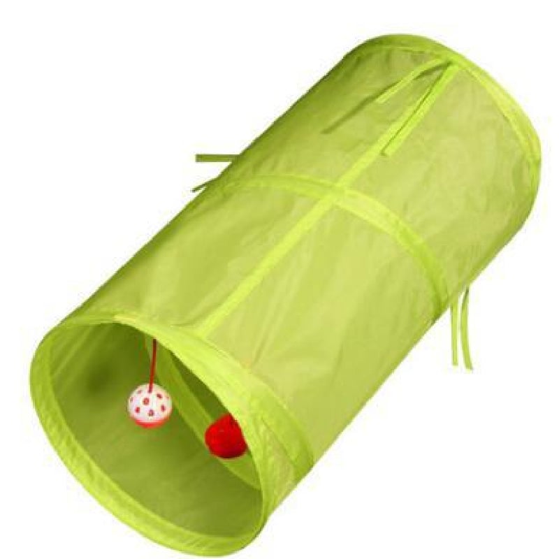 Collapsible Cat Tunnel with Ringing Paper Puzzle Toy