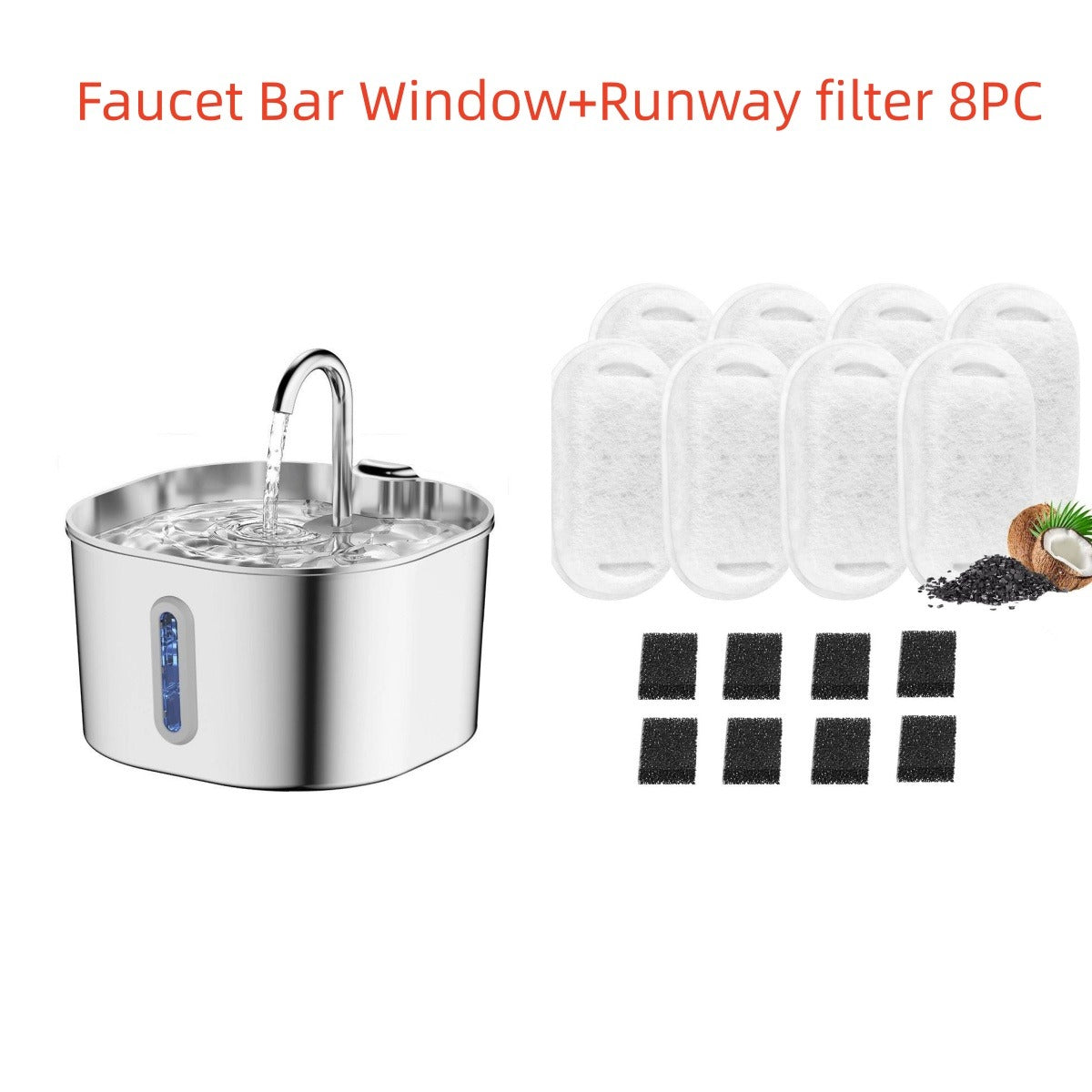 Smart Stainless Steel Pet Water Fountain 2.2L