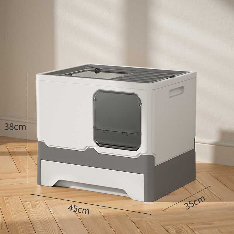Extra Large Enclosed Cat Litter Box with Drawer
