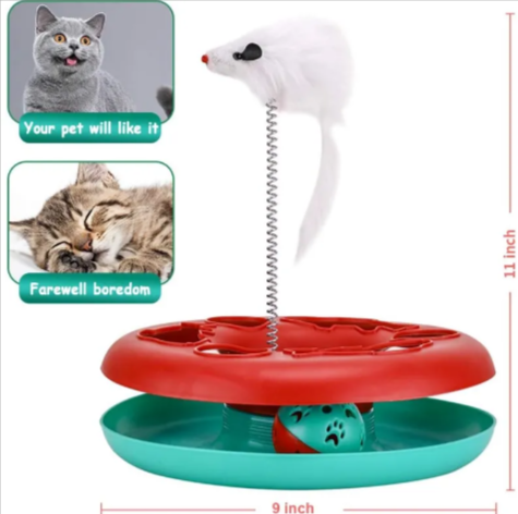 Interactive Cat Toy Roller Track with Balls & Mouse