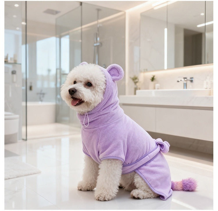 Four-season Thick Absorbent Pet Bathrobe