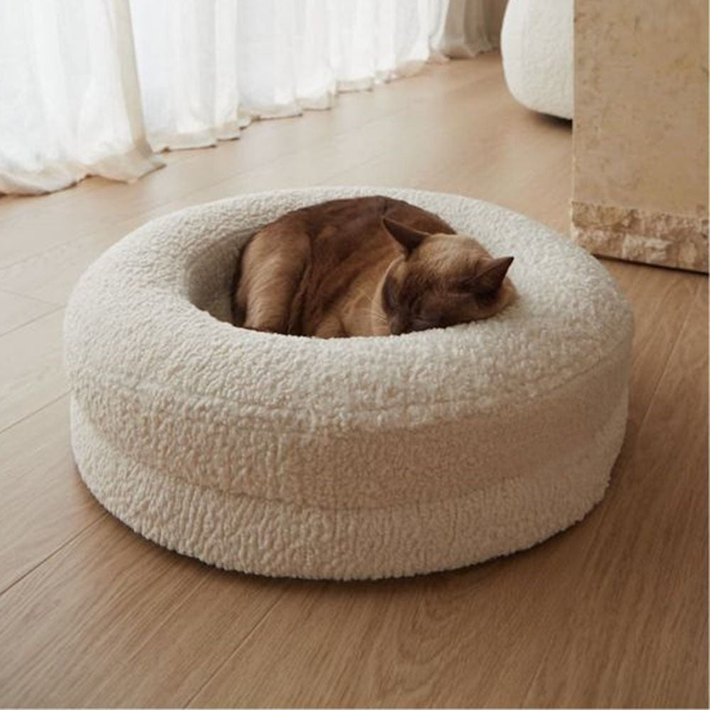 Solid Color Round Pet Bed Cat Nest