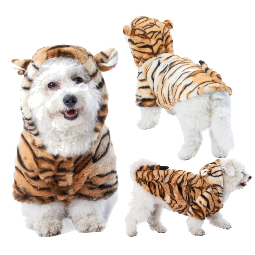 Tiger Print Pet Clothes for New Year's Eve Outfit