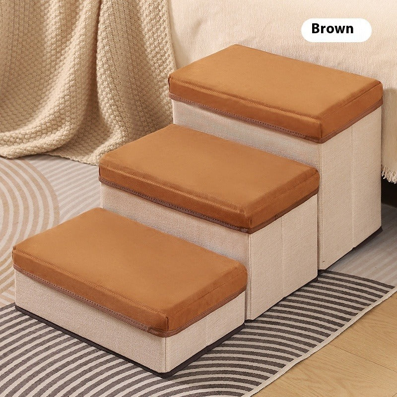 Foldable Pet Stairs - 3-Step Non-Slip Dog Ladder