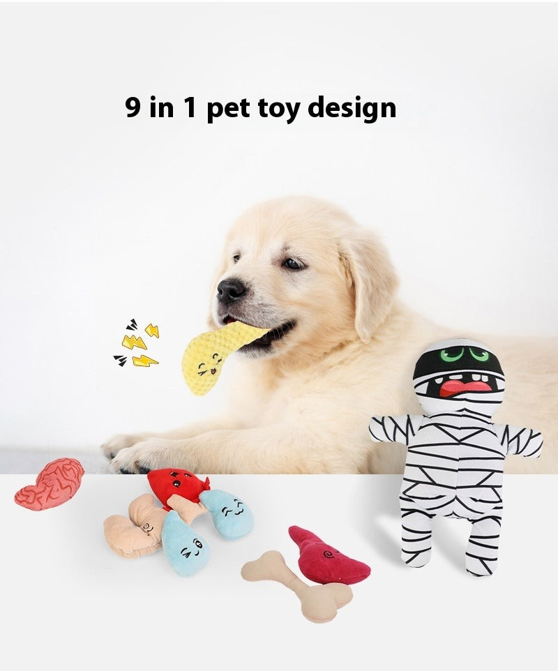 Plush Mummy Pet Food Hiding Toy Set