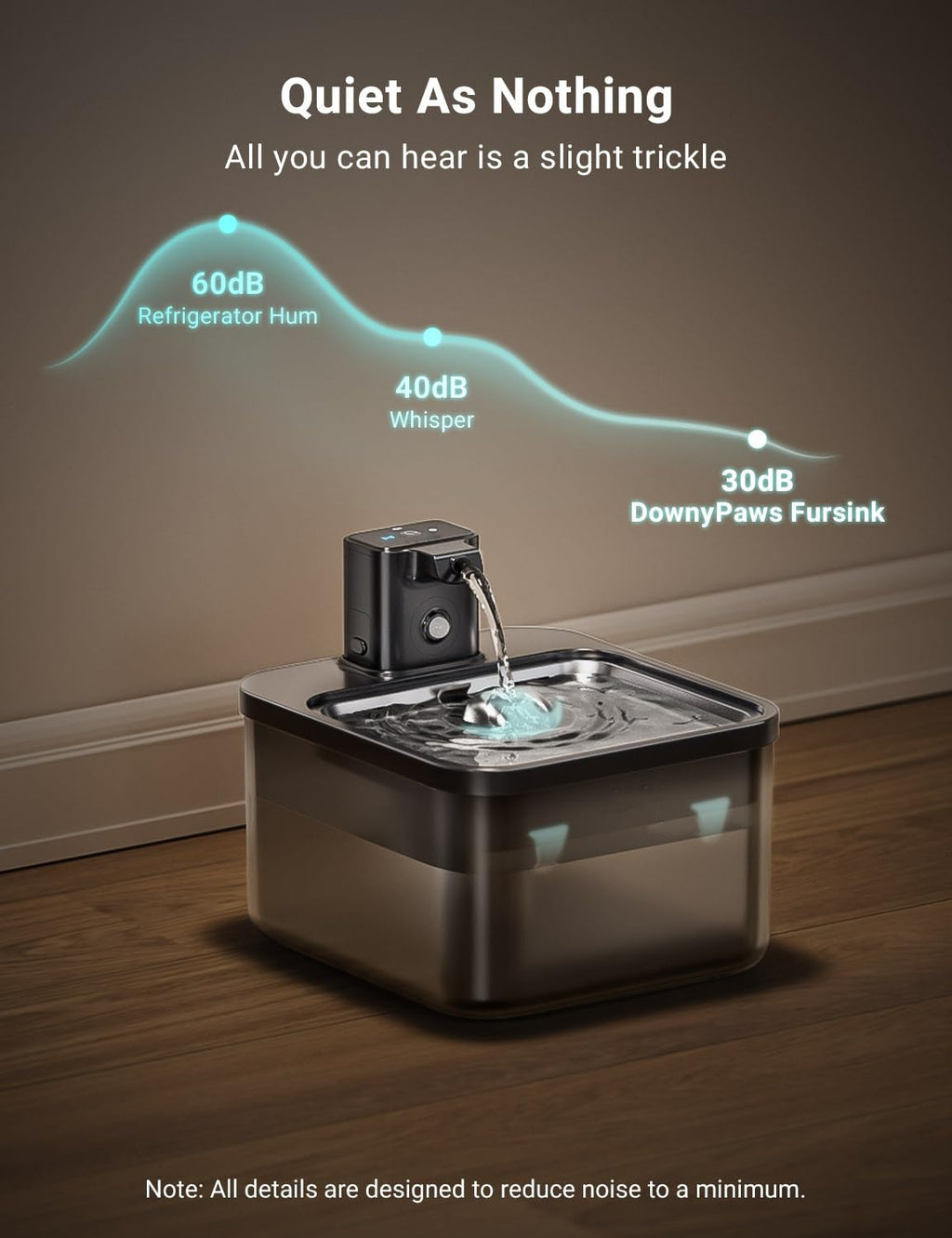 Self-circulating Rechargeable Wireless Pet Water Dispenser
