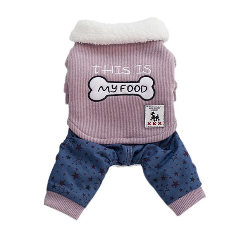 Pet Clothing with Bone Design for Four-Legged Pets