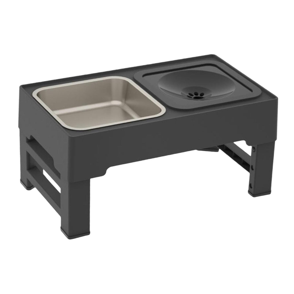 Adjustable Elevated Dog Bowl with Slow Feeder
