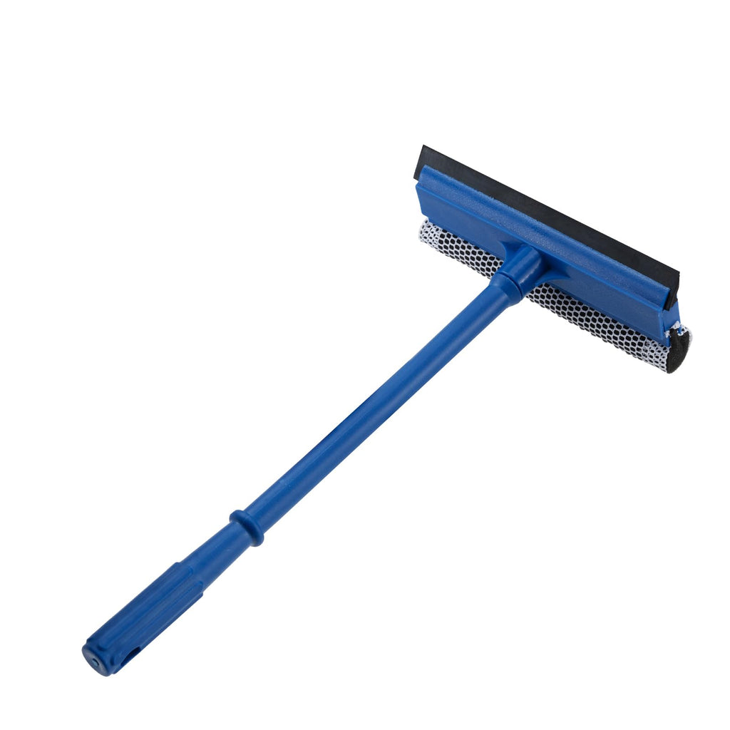 15.9" Window Squeegee for Car2 in 1 Squeegee Window Cleaner with Long Stainless Steel HandleSponge Car Window Squeegee for Gas Station GlassShower (Plastic Pole)