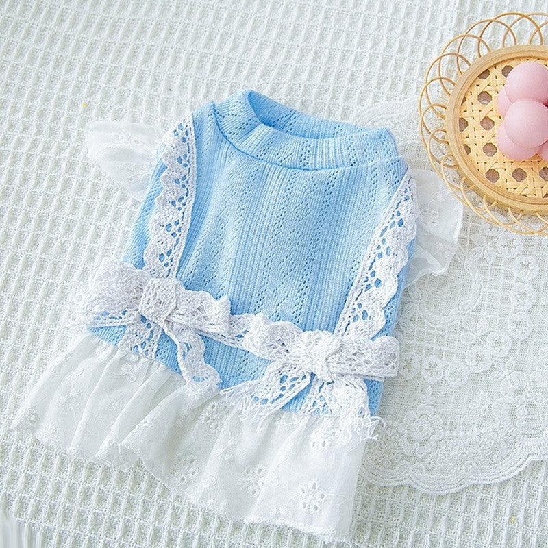 Cute Mesh Strawberry Strap Dog Dress