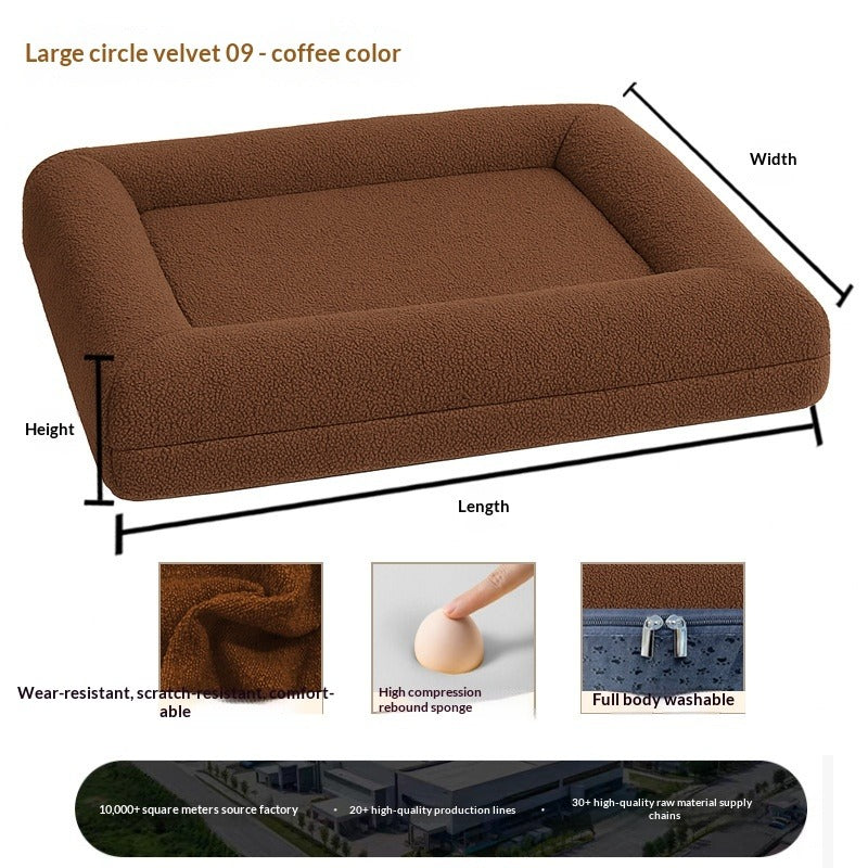 All-season Plush Dog Sofa Bed - Removable & Washable