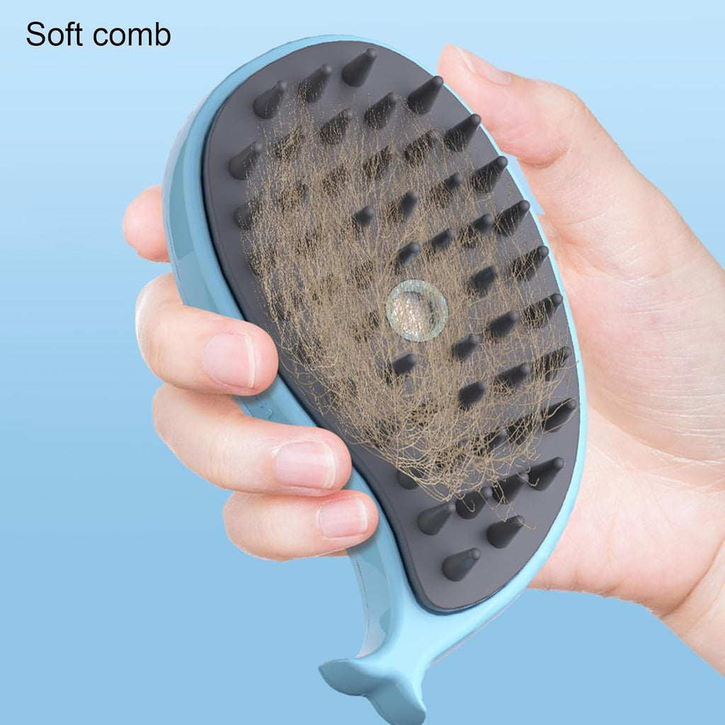 3-in-1 Whale-Shaped Cat Steam Brush