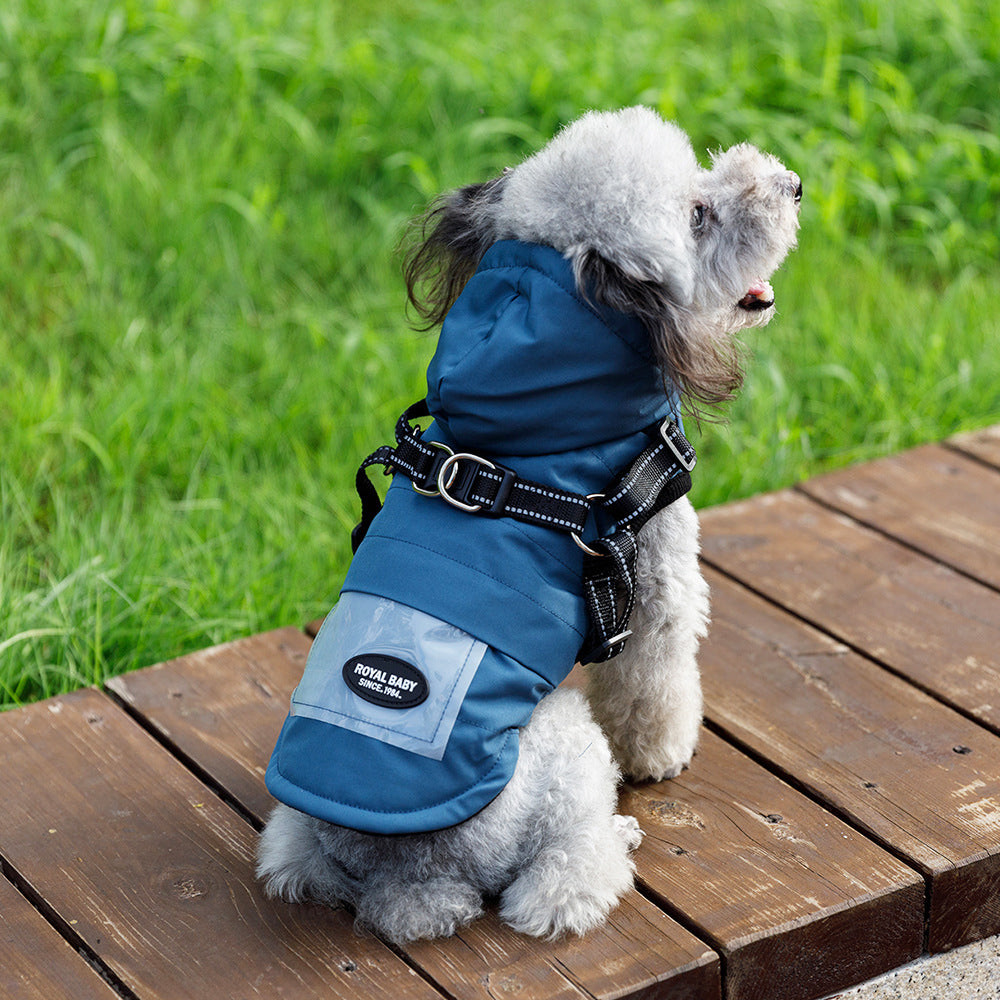 Strap Traction Raincoat for Small to Medium Dogs