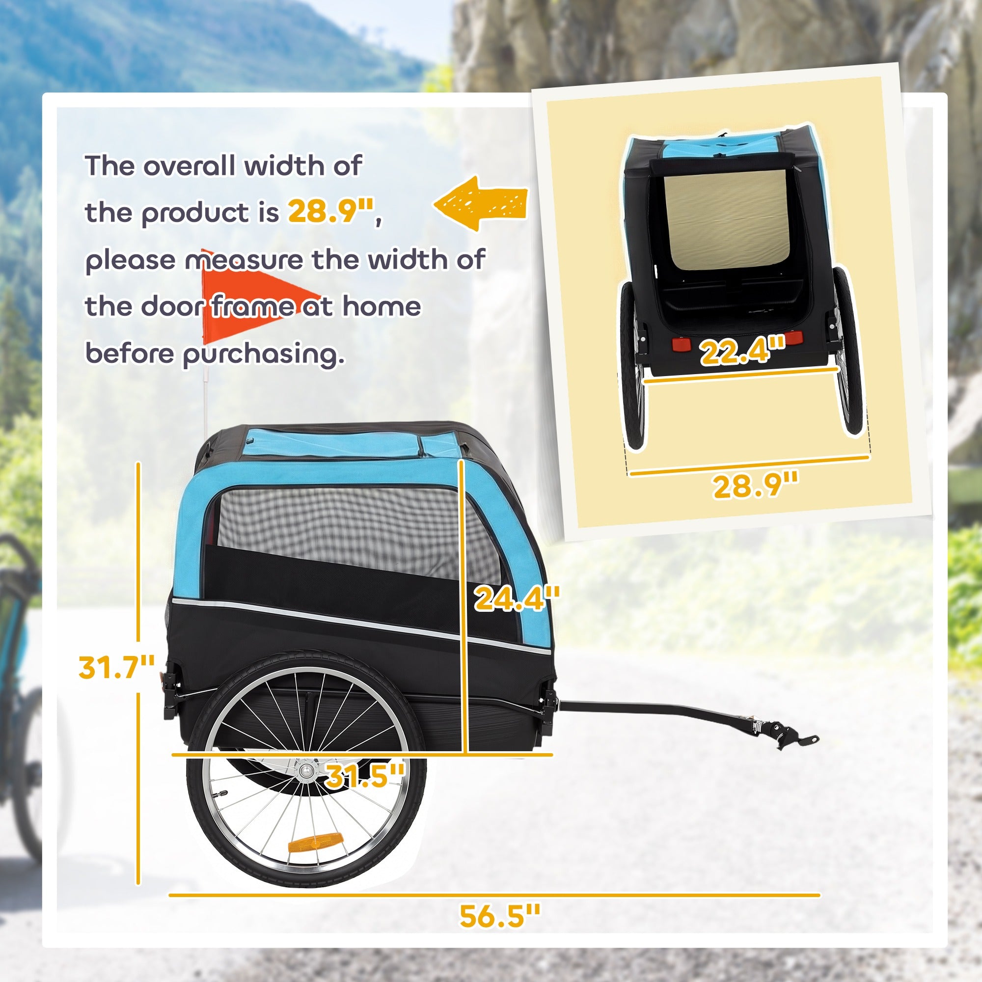 Dog Bike Trailer with 20" Air Tires