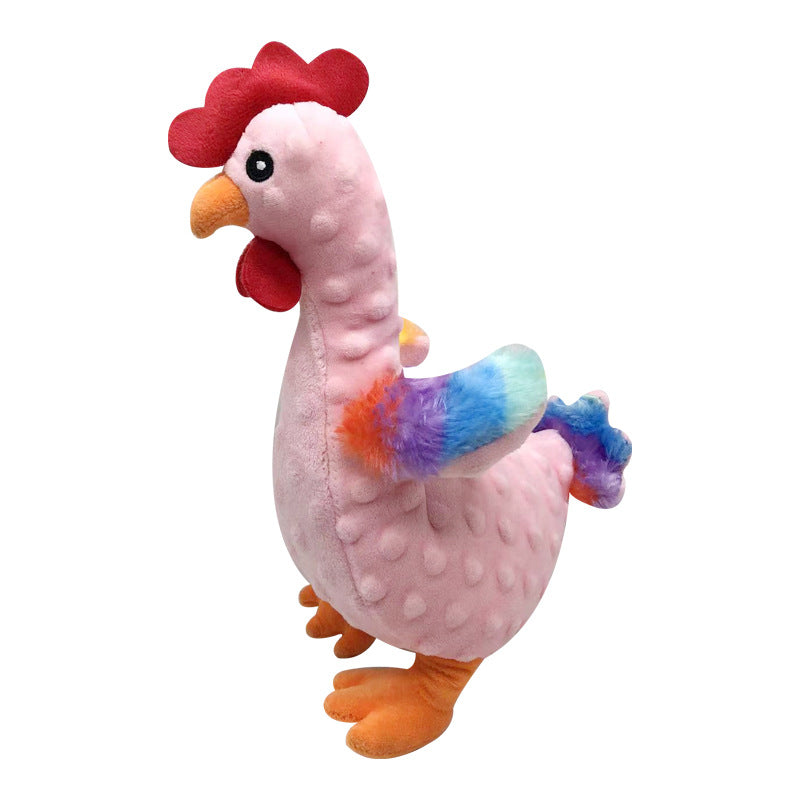 Interactive Plush Toy Chicken with Squeak (3 Colors)