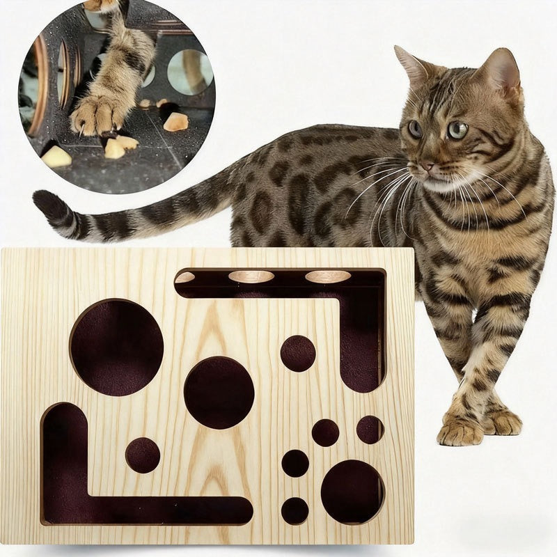 Solid Wood Maze Cat Toy