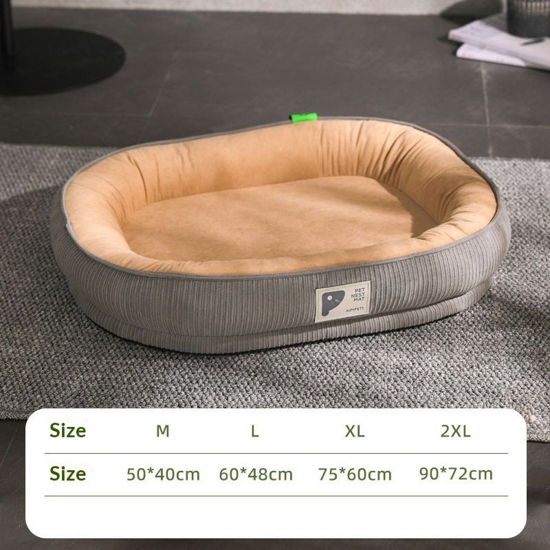 Oval Plush Pet Bed for Cats & Dogs