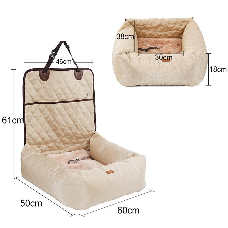 2-in-1 Foldable Dog Car Seat and Pet Bed