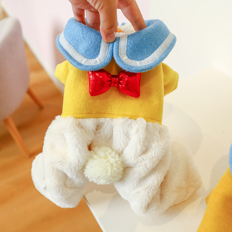 Padded Cotton Jacket with Bowknot for Pets
