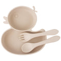 Baby Suction Plate Silicone Toddler Plate for Kids Baby Weaning Plate Strong Suction Divided Dish with Fork Spoon