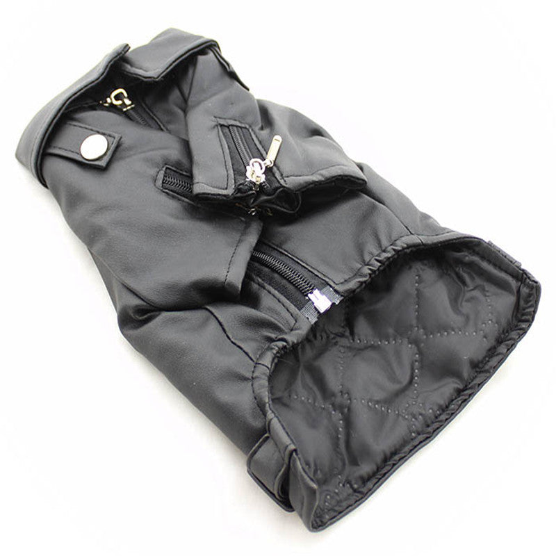 Embroidered Dog Jacket in Eagle PU Leather
