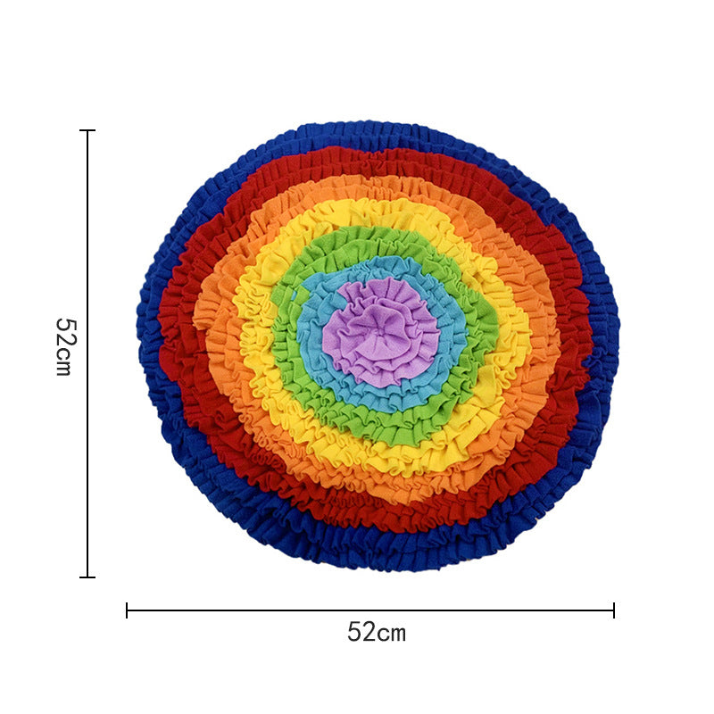 "Cross-Border Amazon Circular Rainbow Pet Snuffle Mat"