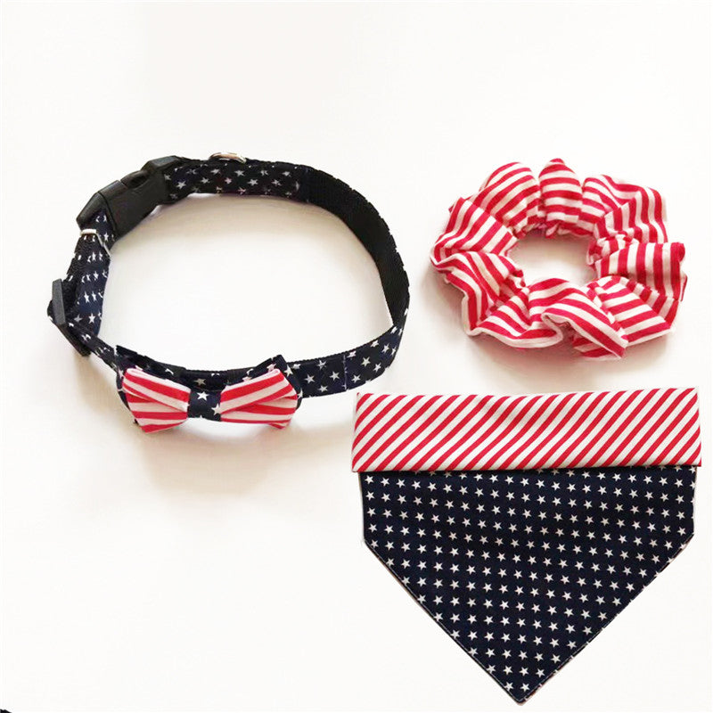 Pet Triangle Collar with Owner's Hair Tie Headdress
