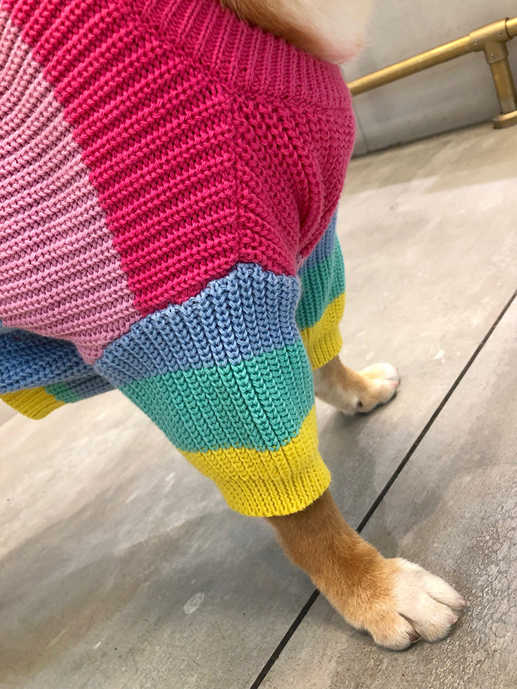 Rainbow Sweater for Small Dogs and Cats (Fall/Winter)