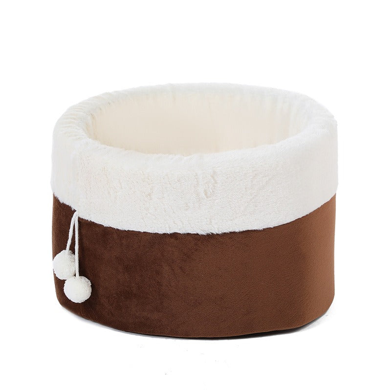 Winter Plush Cat Bed