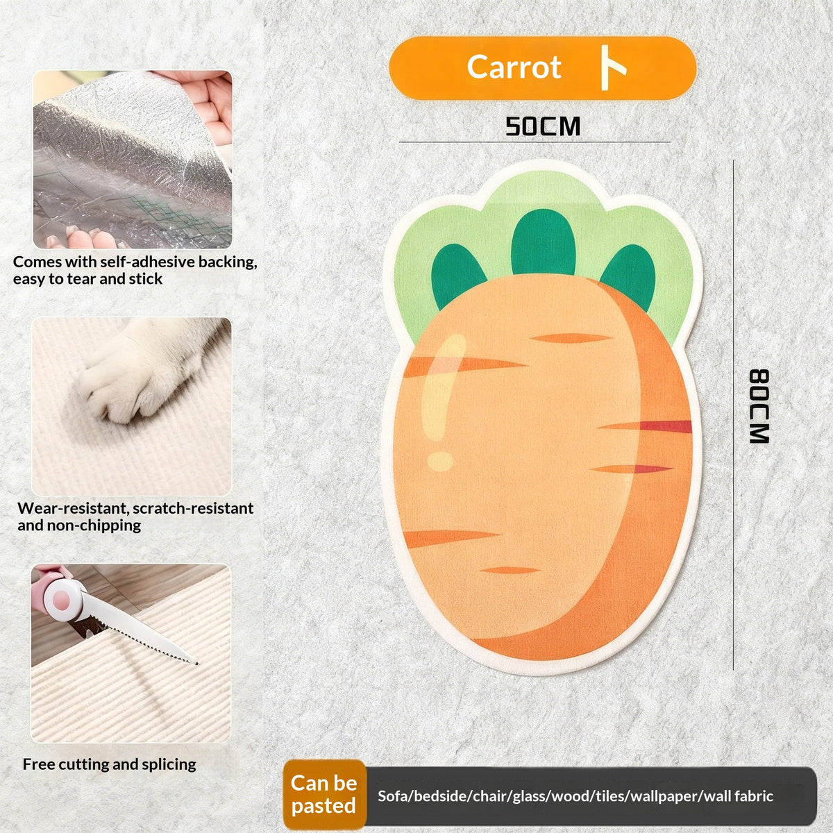 Wear-Resistant Cartoon Wall-Mounted Cat Scratch Pad