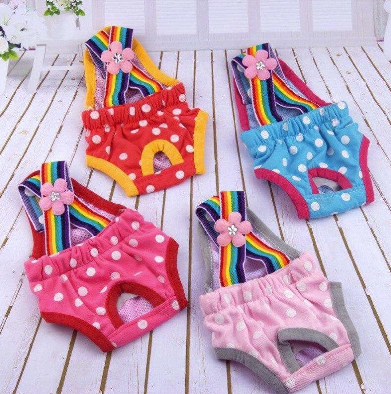 Striped Pet Print Hygiene Pants for Female Dogs