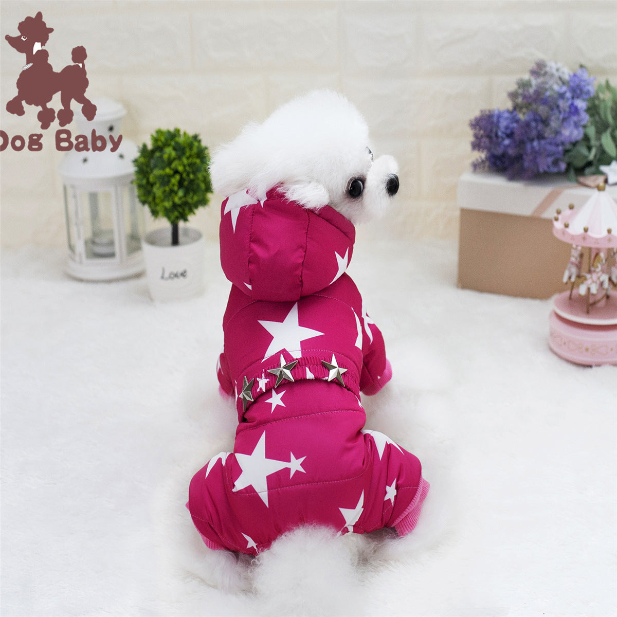 Thick Cotton-Padded Poodle Dog Clothes for Winter
