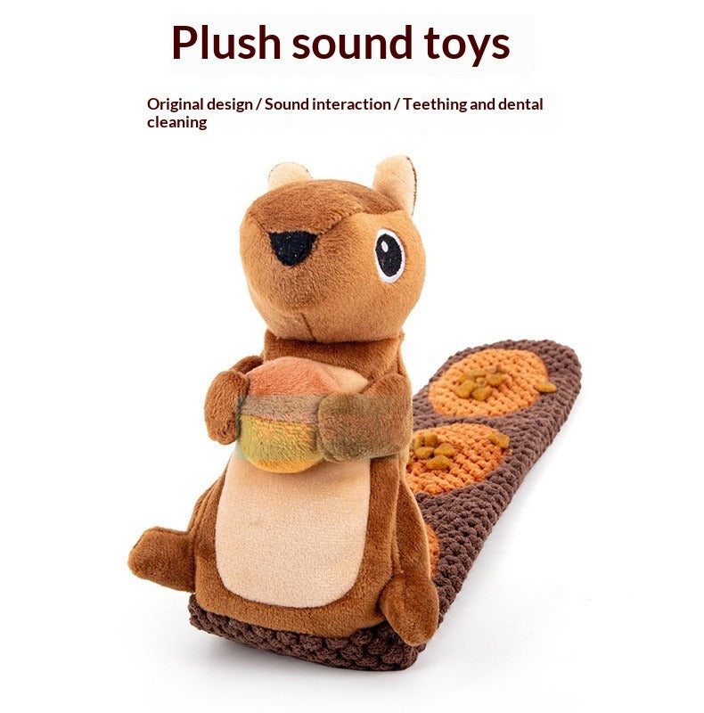 Interactive Plush Food-Dispensing Pet Toy