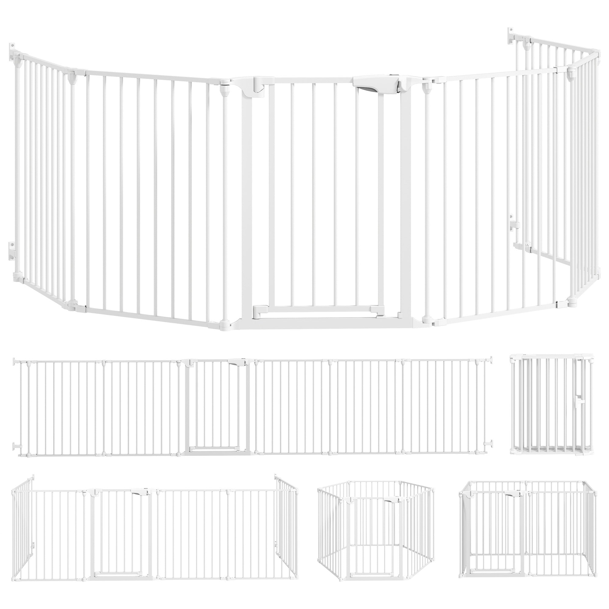 6-Panel Foldable Pet Barrier with Door