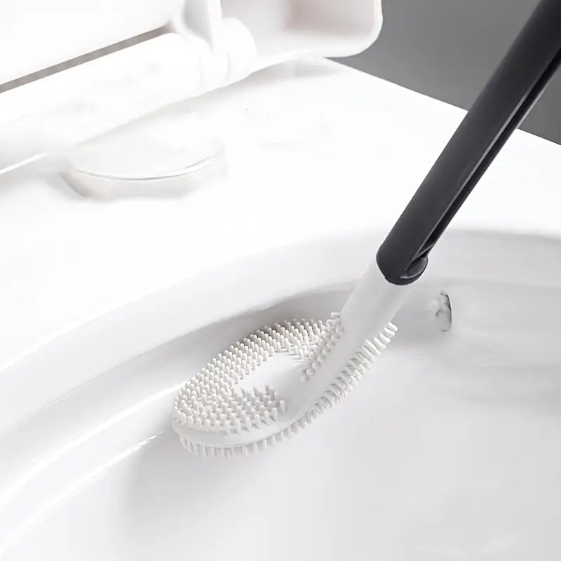 360° Flexible Silicone Toilet Brush with Long Handle