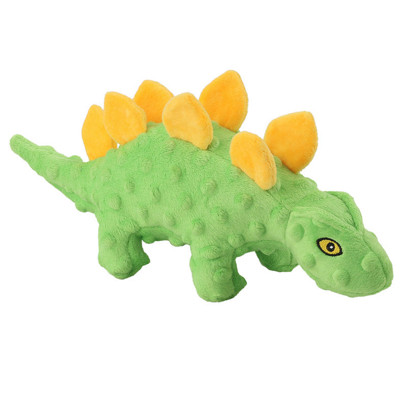 2-in-1 Plush Dinosaur Pet Toy for Dogs