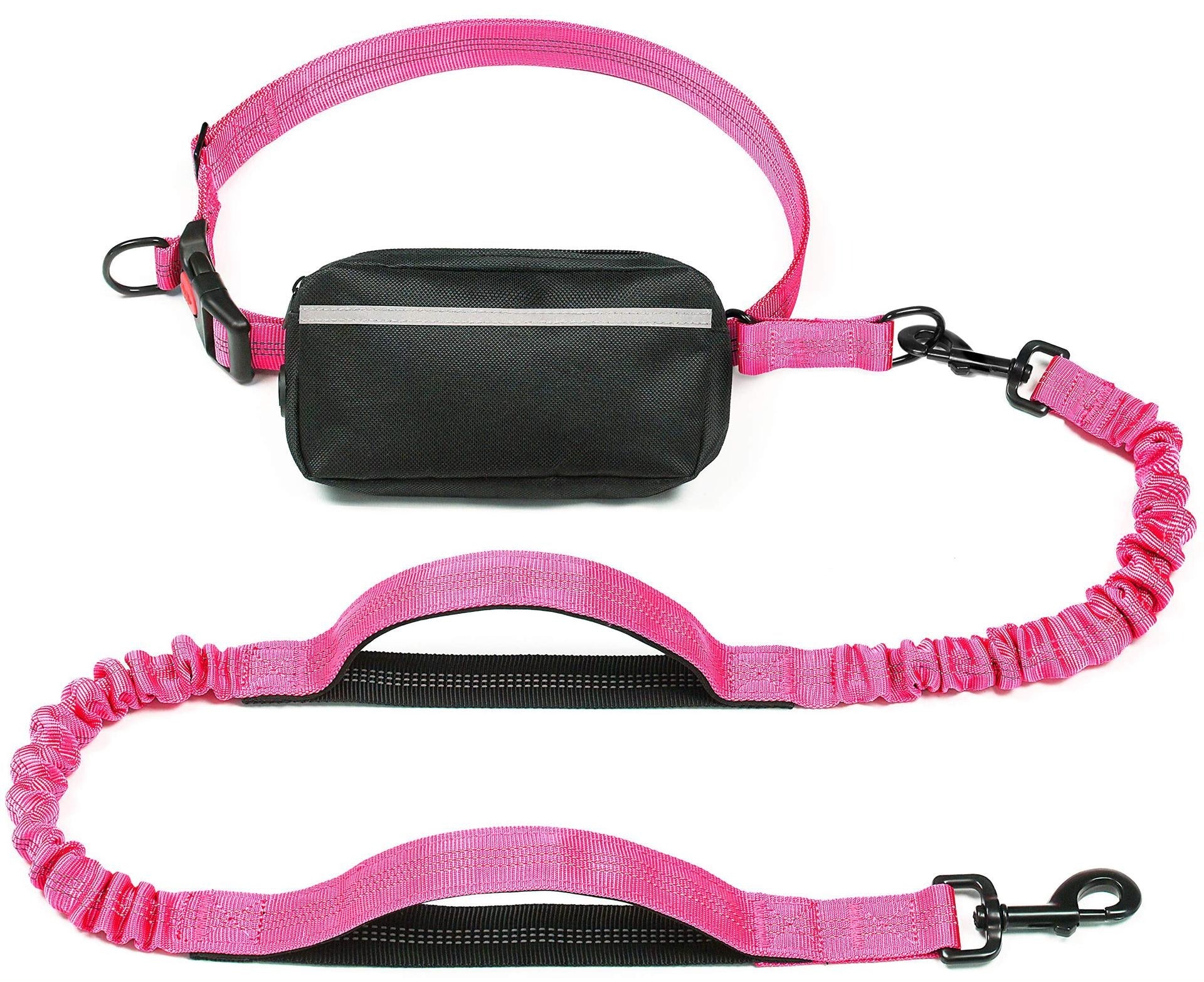 Reflective Hands-Free Dog Leash with Waist Pack