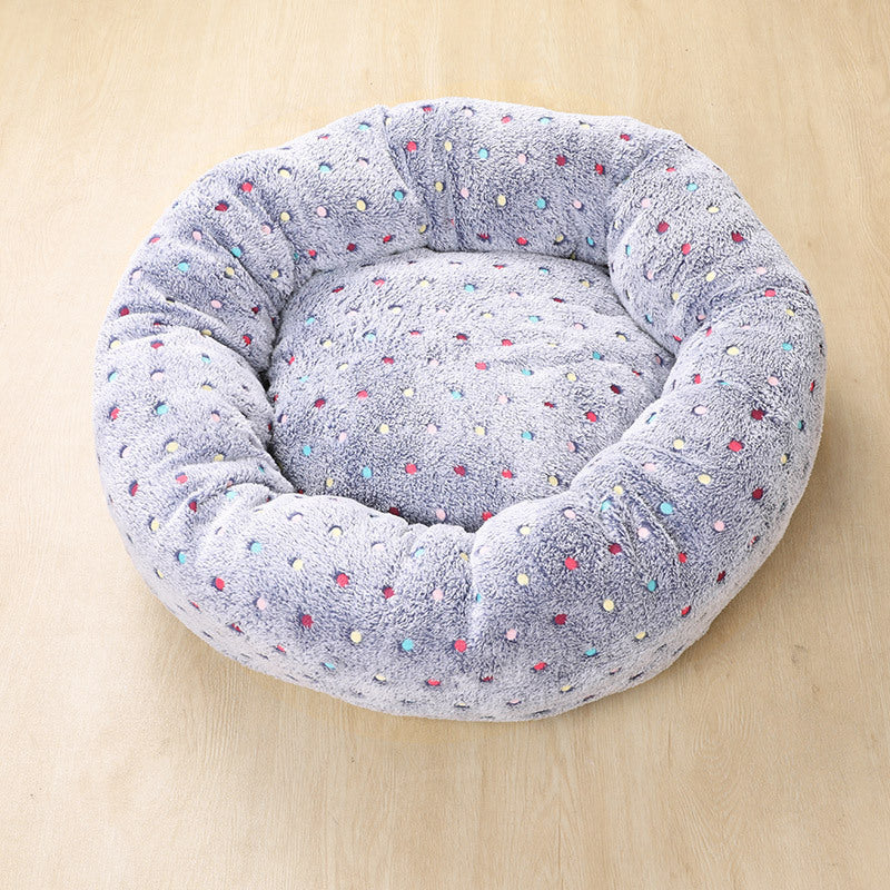 Thick Plush Round Pet Nest Mat for Autumn & Winter