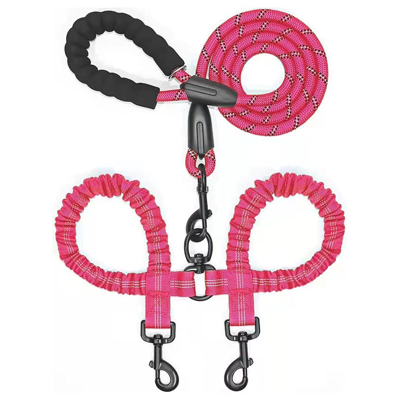 Reflective Polyester Pet Drag Two Traction Leash