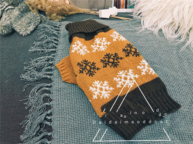 Teddy Christmas Snowflake Casual Clothes for Dogs and Cats