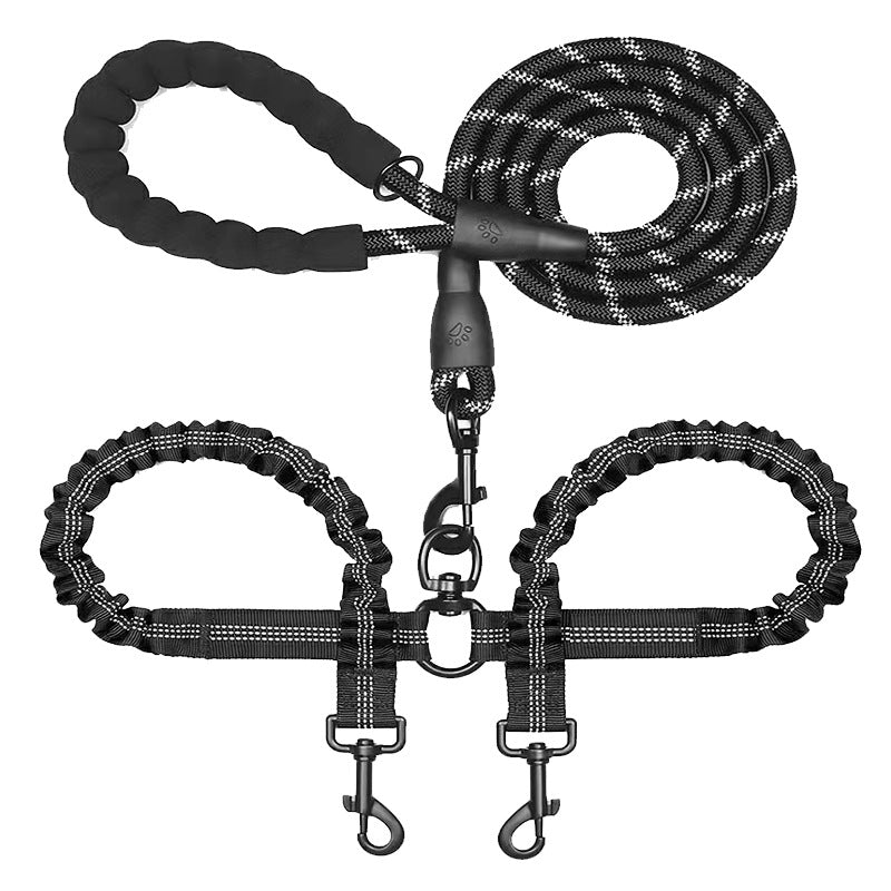 Reflective Polyester Pet Drag Two Traction Leash