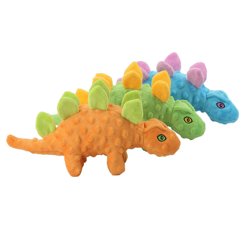2-in-1 Plush Dinosaur Pet Toy for Dogs