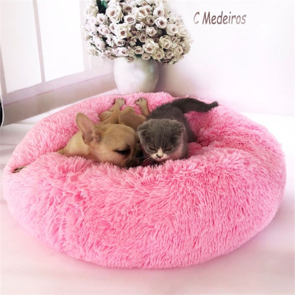 Round Plush Cat & Dog Bed
